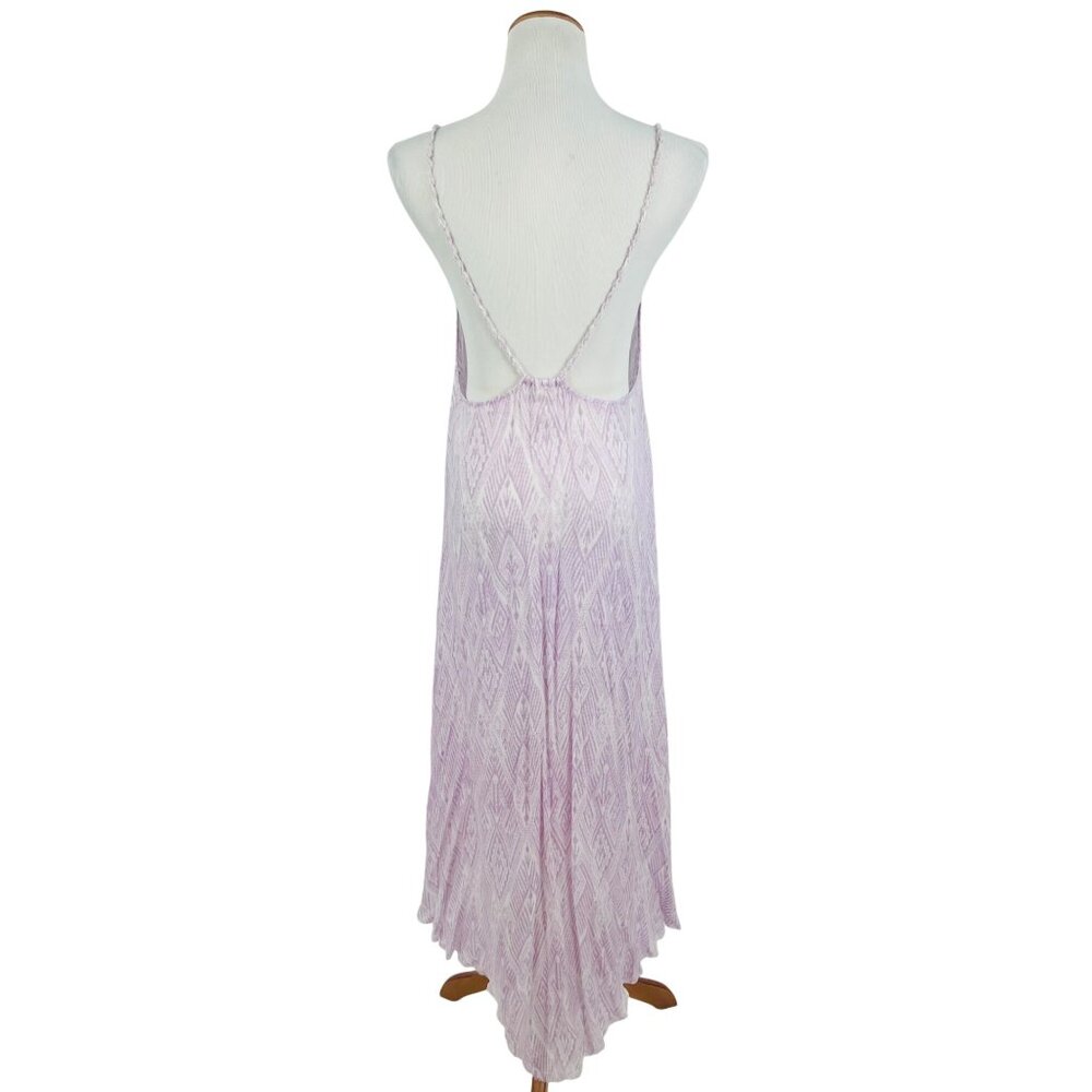 Free People Lilac Flowy Asymmetrical Midi Slip Dress | Balletcore Boho Coquette - Picture 12 of 16